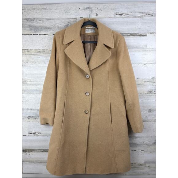 Larry Levine Jackets & Blazers - Larry Levine womens 16 beige camel hair coat jacket lined winter overcoat